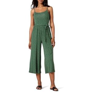 Amazon Essentials Dames Jersey Cami Cropped Wijde Pijpen Jumpsuit, Groen Bloemen, Large