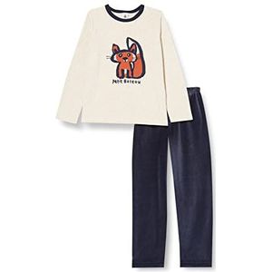 Petit Bateau A05AG Pijama Set, Smoking/Multico, 4 jaar