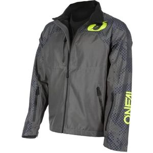 O'NEAL | Mountainbike-jack | MTB mountainbike DH Downhill FR Freeride | waterdicht, onderarmventilatie, soft-touch materiaal | Shore Rain Jacket | volwassenen, grijs/neongeel, M