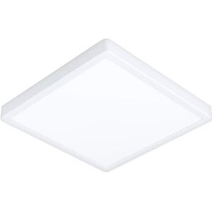 EGLO LED plafondlamp Fueva 5, L x B 28,5 cm, 1-vlammige opbouwlamp, badkamerplafondlamp modern van staal en een kunststof lichtoppervlak in wit, LED o