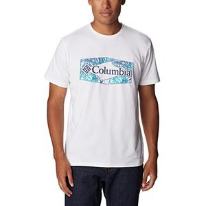 Columbia Sun Trek grafische T-shirt voor heren met korte mouwen, Zeshoekige graphics, wit, met handpalm, XXL