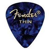 Fender 351 Shape Premium plectrums (12 stuks) voor elektrische gitaar, akoestische gitaar, mandoline en bas 351 - dun blauw (motor)