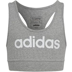 adidas Meisjes Essentials Linear Logo Cotton Bra Top, medium grey heather/white, 7-8 Years