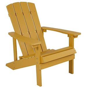 Flash Furniture Charlestown Commercial All-Weather Poly Resin Houten Adirondack Stoel, Geel, Set van 1