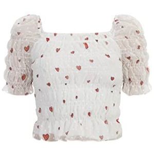 myMo Dames blouse shirt 12127040, wit meerkleurig, S, Wit meerkleurig, S