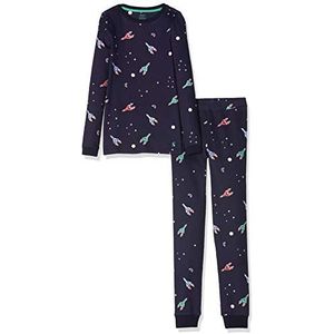 Joules Snooze Pyjama voor jongens, Blue (Navy Rocket Nvyrockets), 12 Maanden