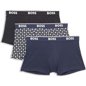 BOSS heren zwembroek, Blauwe microprint/marineblauw/zwart, S