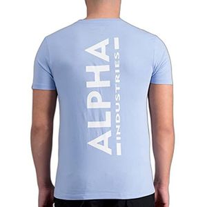 ALPHA INDUSTRIES Backprint T T-Shirt, lichtblauw, L Unisex Volwassen, Lichtblauw, L