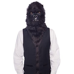 Moving Mouth Mask 21763 Moving Mouth Gorilla AFFE Deluxe Masker Dierenmasker Zwart, onze maat