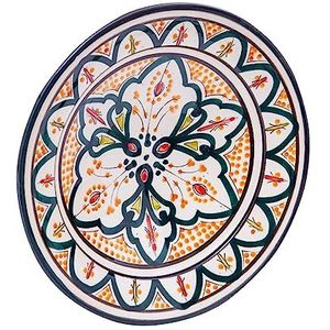Biscottini Decoratief bord, 26 x 26 x 6 cm, keramisch bord van Marokkaans handwerk, keukendecoraties, handbeschilderde decoratieve borden