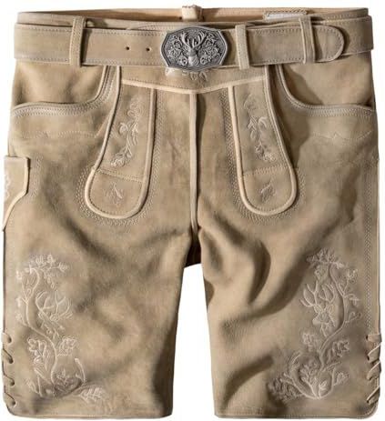 STOCKERPOINT - Klederdracht broek - Lichtbruin / Grijs - Knielengte - Leer