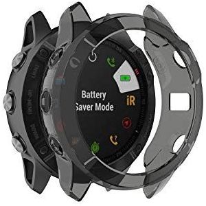 Tencloud Hoesjes compatibel met Garmin Fenix 6X/Fenix 6X pro/Fenix 6X Sapphire/Fenix 6X Pro Zonne-beschermhoes Hoes Zachte TPU Bumper Shell voor Fenix 6X Series Smartwatch (zwart)