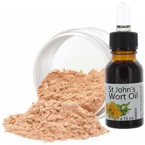 Veana Mineral Make Up Foundation (9g) Premium St. Johns woord olie (15ml - voor vette en gemengde huid, voor acne, dermatosen, neurodermitis. Antibacterieel, regenererend, kalmerend. Nuance Asian