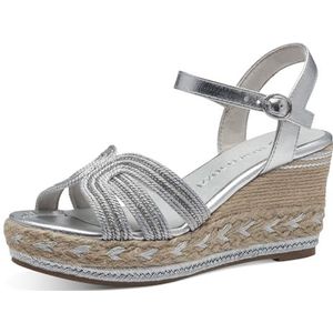 MARCO TOZZI Wedge Sandal by Guido Maria Kretschmer 2-28370-42 dames, Silver Comb, 40 EU