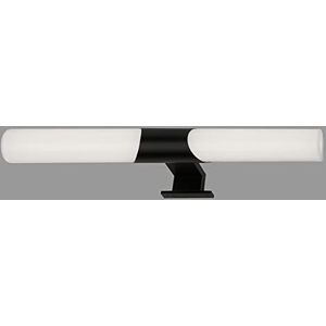 BRILONER - LED-spiegelarmatuur badkamer, spiegellamp badkamer, IP44, neutraal witte lichtkleur, 12W, zwart, 47 cm