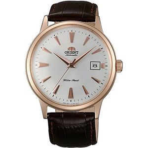 Orient FAC00002W0 Herenhorloge, analoog automatisch horloge met leren armband, roségoud-bruin, band