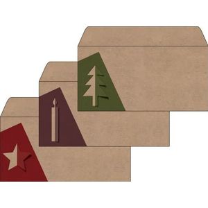 SIGEL DU258 Kerst Enveloppen ""Cut-out Style"", Gummed, DL, 25 stuks