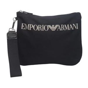 Emporio Armani Unisex Logo Pouch Bag Marineblauw, Donkerblauw, one size