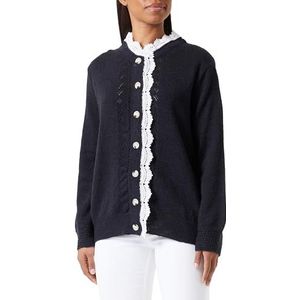 NAEMI - Gebreid Vest - Zwart/Wit - Lange Mouw - Normale Pasvorm