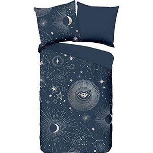 Dekbedovertrek voor eenpersoonsbed, 135 x 200 cm, nr:30205, donkerblauw