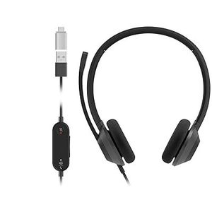 Cisco - Headset 322Q - Biaurale Headset - Carbon Zwart - USB-C, Microsoft Teams Controller