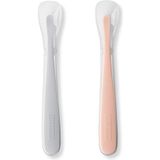 Skip Hop 2 Pack Easy Feed Spoons Grey and Soft Coral, Grey and Soft Coral, Pack of 2