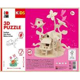 Marabu Kids 3D Puzzel DIY Hout - Feeën Huis 23x21cm - Knutselset