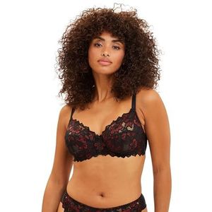 Sans Complexe Beha voor dames, Zwart en rood glitter, 85E