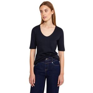 Street One Palmira Basic T-shirt voor dames met korte mouwen, ondershirt, Deep Blue Nieuw, 44