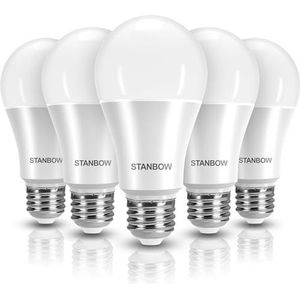 E27 Led-Lamp, STANBOW 5w-Gloeilamp Vervangt 40w-Gloeilamp, G45-Lamp, 400 Lumen 3000 Kelvin Warmwitte Lamp, 180° Stralingshoek, Verpakking Van 5