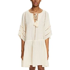 ESPRIT Met linnen: kaftan-jurk, off-white, S