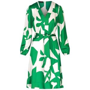 APART Fashion bedrukte satijnen jurk, groen-crème, 36