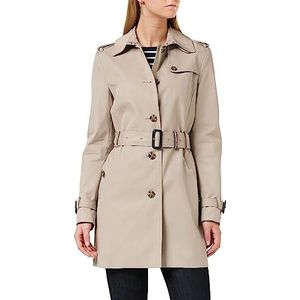 Tommy Hilfiger Trenchcoat voor dames Heritage Trenchcoat met enkele rij knopen, medium taupe, L