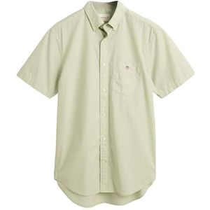 GANT Reg Poplin Ss Shirt voor heren, klassiek shirt met korte mouwen, Milky Matcha, M