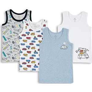 Chicco Tanktopset van katoen, Ondergoed Kinderen en tieners, Lichtblauw, 10 jaar (pakket van 4)