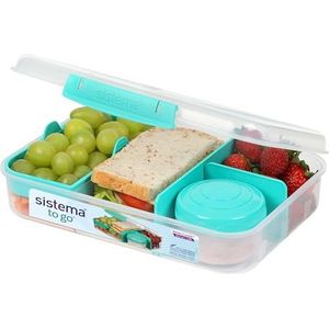 Sistema To Go Bento Box Create lunchbox met compartimenten en snackpot, 1,48 liter, BPA-vrij, recyclebaar met terrascyclus, mintgroen