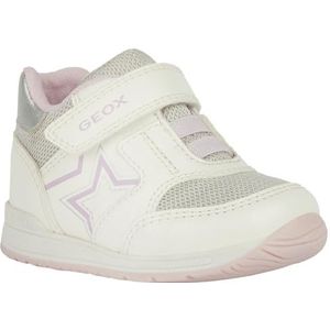 Geox B RISHON Girl A Sneakers voor babymeisjes, wit/roze, 20 EU, wit-roze, 20 EU