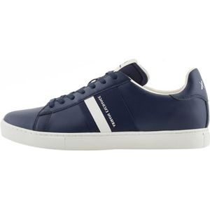 Armani Exchange Paris Double Line Sneakers voor heren, marineblauw + gebroken wit, 42 EU, Navy Off White, 42 EU