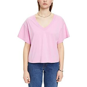 edc by Esprit T-shirt met V-hals van katoen, lila (lilac), M