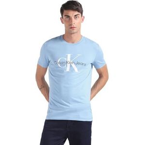 Calvin Klein Jeans Heren T-shirt met korte mouwen en ronde hals, Dusk Blue, XS
