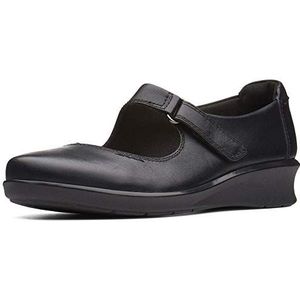 Clarks Hope Henley Mary Jane Flat voor dames, Zwart Leer, 35.5 EU