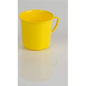 Kimmel Mok met handvat theekopje koffiebeker herbruikbaar onbreekbaar 330 ml, kunststof, geel