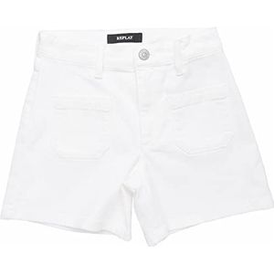 Replay SIJAN Shorts voor meisjes, 001 wit, 12A, 001, wit, 12 Jaren