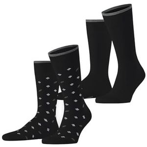 ESPRIT Heren Sokken Monogramm Multipack M So katoen gedessineerd 2 paar, Zwart Black 3000, 39-42