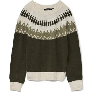 VERO MODA Dames Vmsimone Ls Nordic Pullover Ga Rep Boo gebreide trui, grape leaf, M