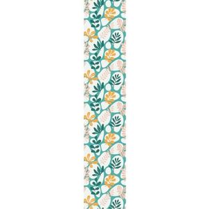 Ambiance Sticker Vliesbehang voorgelijmd rol behang turquoise tropische bladeren decoratieve lijm - 1 rol H 300 x B 60 cm
