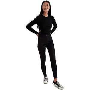 DeFacto Trui normale pasvorm voor dames - coltrui trui voor dames (Zwart, S), zwart, S