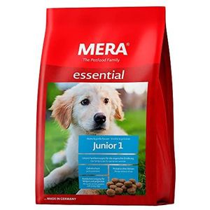 MERA essential hondenvoer > Junior 1 < Voor puppy's & jonge honden - droogvoer met gevogelte - zonder tarwe en suiker - puppy voer voor alle rassen (12,5 kg)