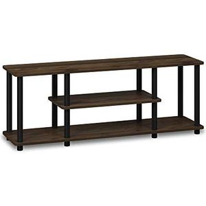 Furinno Toolless TV Stands, Hout, Columbia Walnoot/Zwart, one size