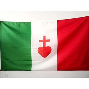 Italiaanse vlag Heilig Hart van Jezus 90x60cm - Italiaanse katholieke vlag 60 x 90 cm Mouw voor vlaggenmast - AZ FLAG